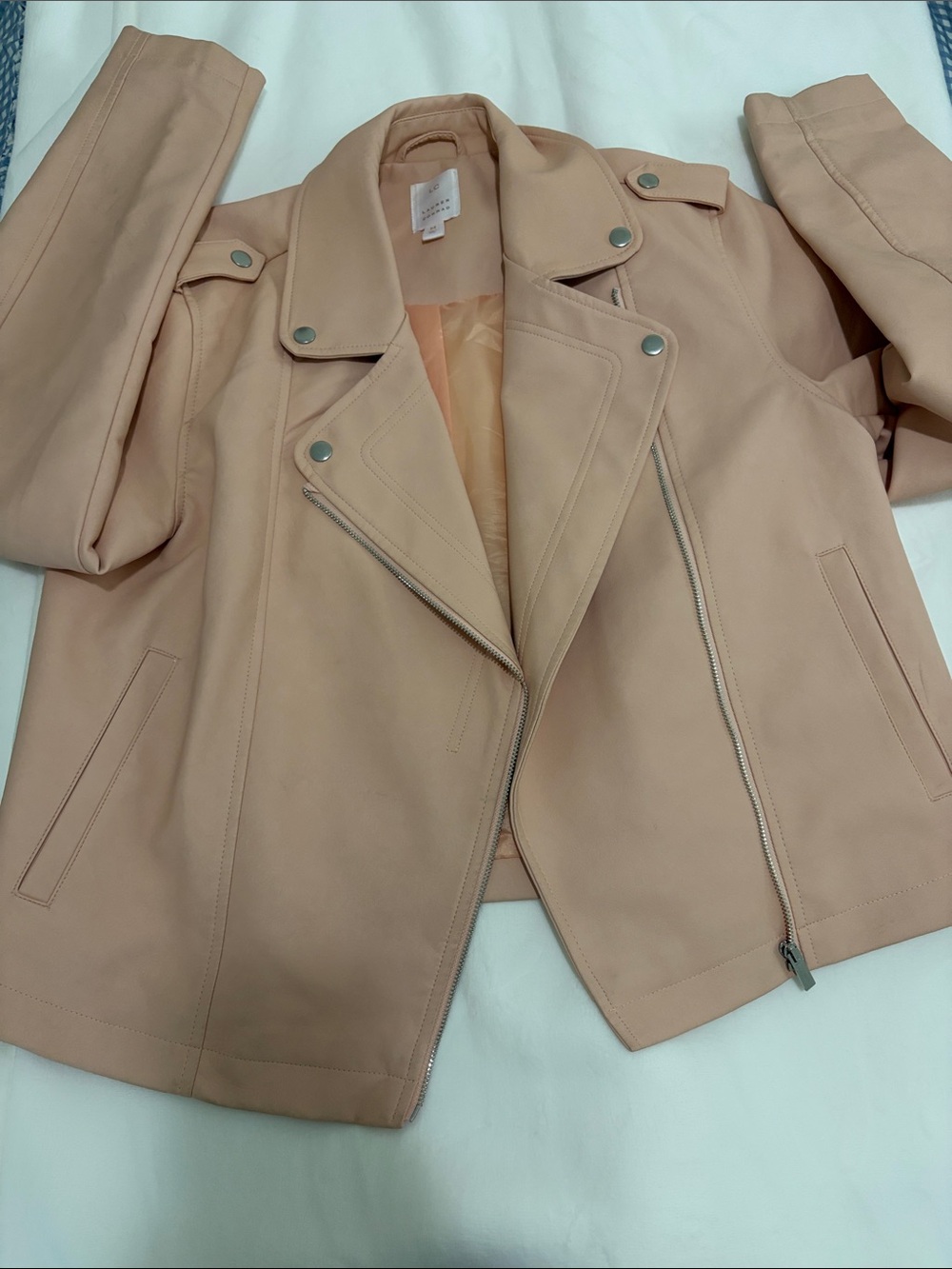 LC Lauren Conrad Blush Pink Moto Jacket